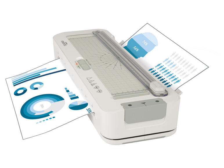 Une machine à découper Crelando avec une feuille de graphiques.