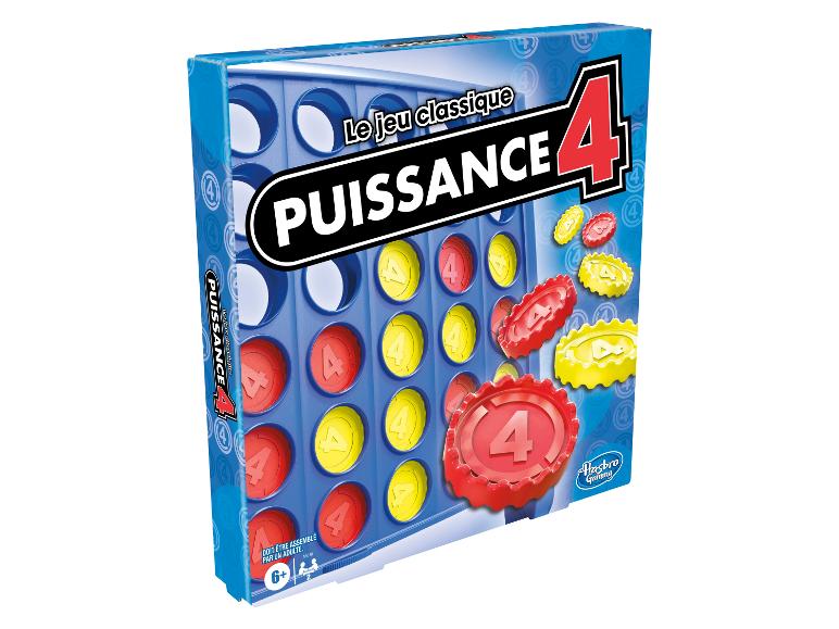 Jeu classique Puissance 4 de Hasbro Gaming, avec des jetons rouges et jaunes.