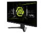 Moniteur de jeu noir avec un logo vert lumineux et le texte 'MAG MSI ARSENAL GAMING' à l'écran.