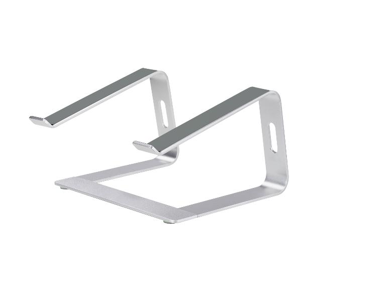 Support d'ordinateur portable en aluminium argenté avec patins antidérapants