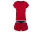 Ensemble haut et short rouge, style marin.