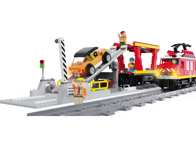 Train jouet pour enfants avec rails, gare et figurines