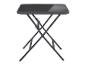 Table de bistrot pliante avec plateau gris foncé et piètement métallique