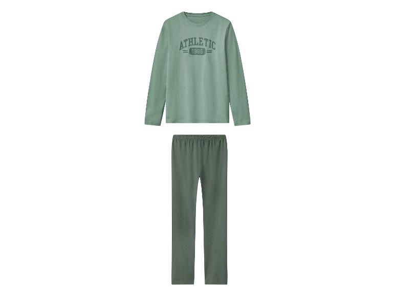 Ensemble pyjama vert à manches longues pour homme avec imprimé 'ATHLETIC 1986'