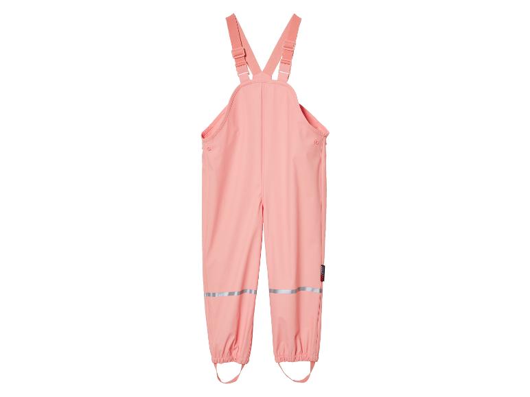 Salopette imperméable rose pour enfant.