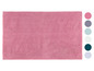 Tapis de bain rose avec différentes options de couleur.