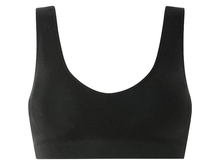 Un soutien-gorge de sport noir sans couture.