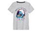 Un t-shirt gris avec un imprimé Schtroumpf et le texte 'Weekend Vibes'.