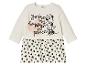 Robe blanche avec imprimé Minnie Mouse et pois noirs.