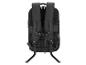 Sac à dos noir avec bretelles réglables et panneau dorsal en maille.