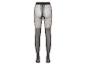 Collants noirs à pois blancs.