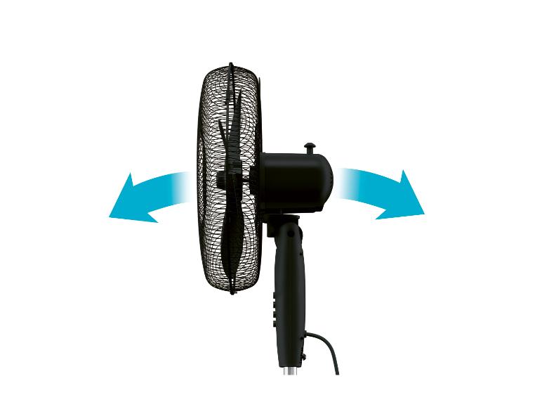 Ventilateur sur pied noir oscillant, pour une circulation d'air efficace.