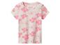T-shirt blanc à manches courtes avec imprimé floral rose