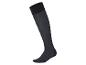 Chaussette de compression noire avec bord-côte et talon renforcé.