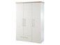 Une armoire blanche avec deux portes et un tiroir.
