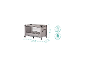 Lit de voyage gris avec dimensions (125x65x76 cm) et poids (9,5 kg), charge max. 15 kg.