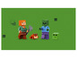 Figurines LEGO Minecraft : une héroïne, un zombie et un Slime.