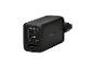 Un chargeur TRONIC noir avec deux ports USB-C et un port USB-A.