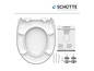 Abattant de WC en Duroplast avec fermeture douce et instructions de montage de Schütte.