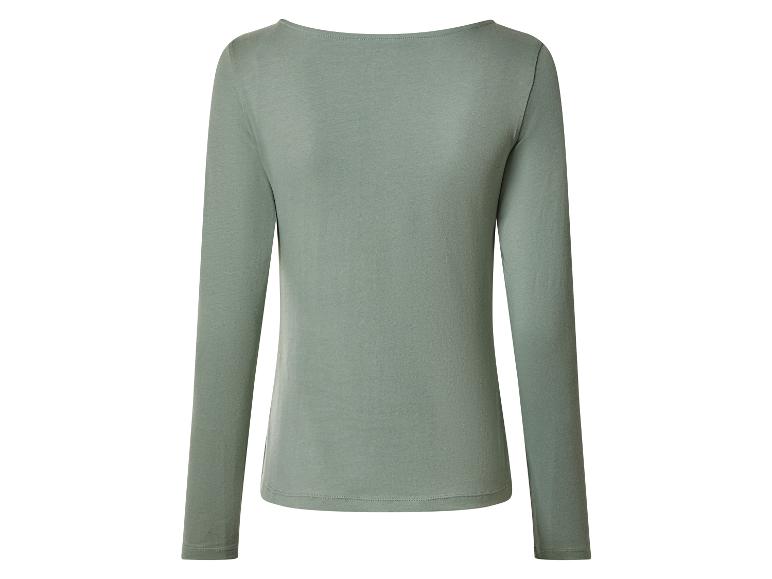 T-shirt à manches longues vert clair pour femme