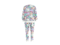 Pyjama enfant avec haut et bas aux couleurs pastel et motifs d'animaux mignons.