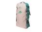 Sac de transport beige et vert avec logos et sangles
