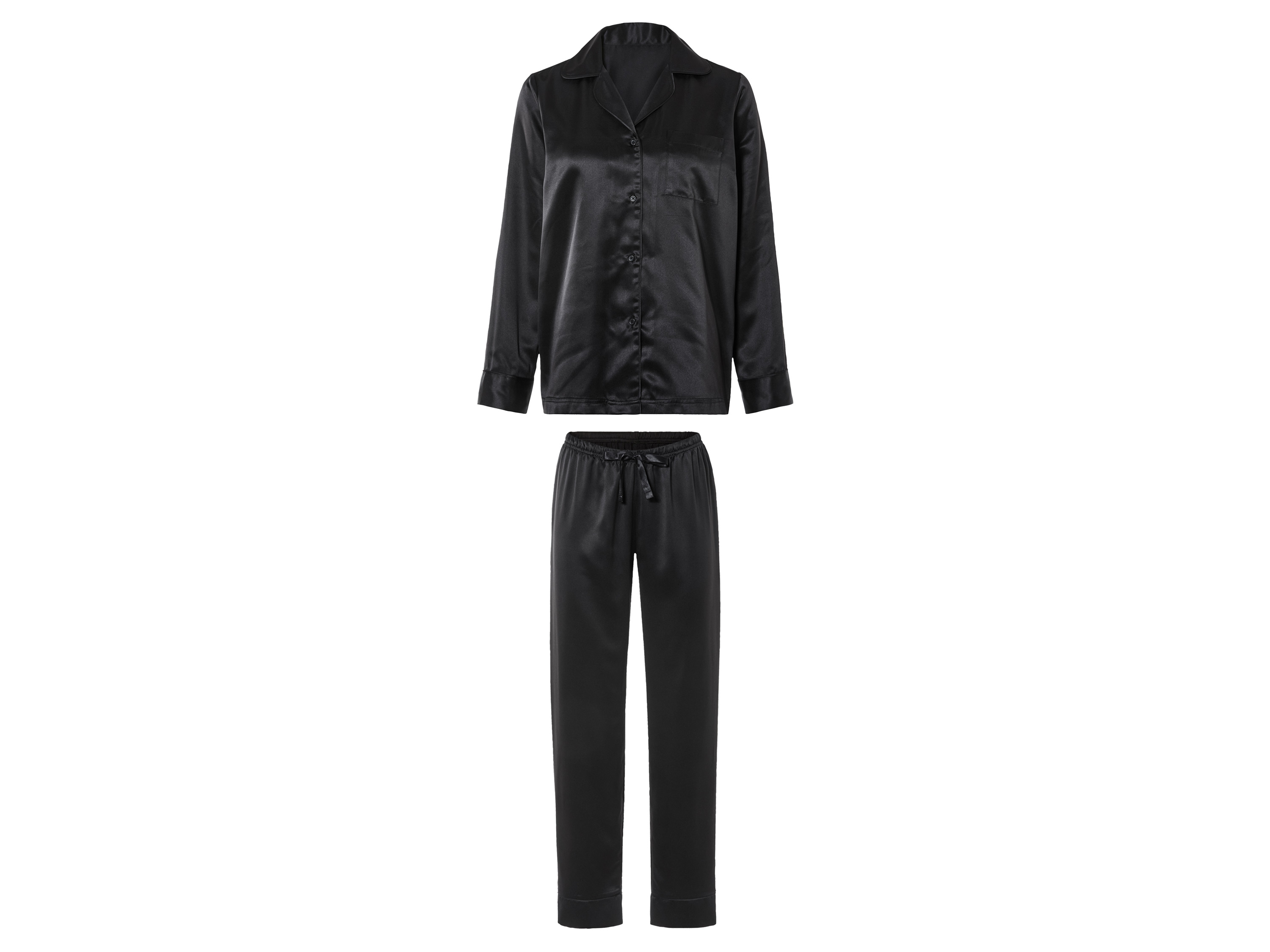 esmara® Pyjama en satin femme (noir, S(34/36))