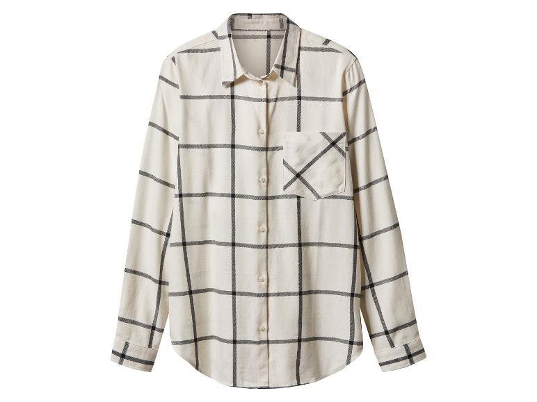 Chemise à carreaux blanche avec motif quadrillé noir