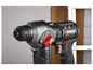 Un marteau perforateur Parkside noir avec des accents rouges.