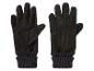 Deux paires de gants en cuir noir avec des poignets en tricot.