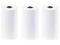 Trois rouleaux de papier thermique blanc pour imprimante.