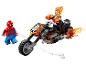 Ensemble Lego avec Spider-Man, Ghost Rider et sa moto enflammée.