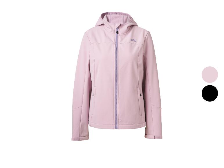 Veste softshell rose à capuche et fermeture éclair, avec options de couleur