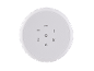 Thermostat rond blanc avec des symboles de contrôle pour la température, la minuterie et le mode ECO.