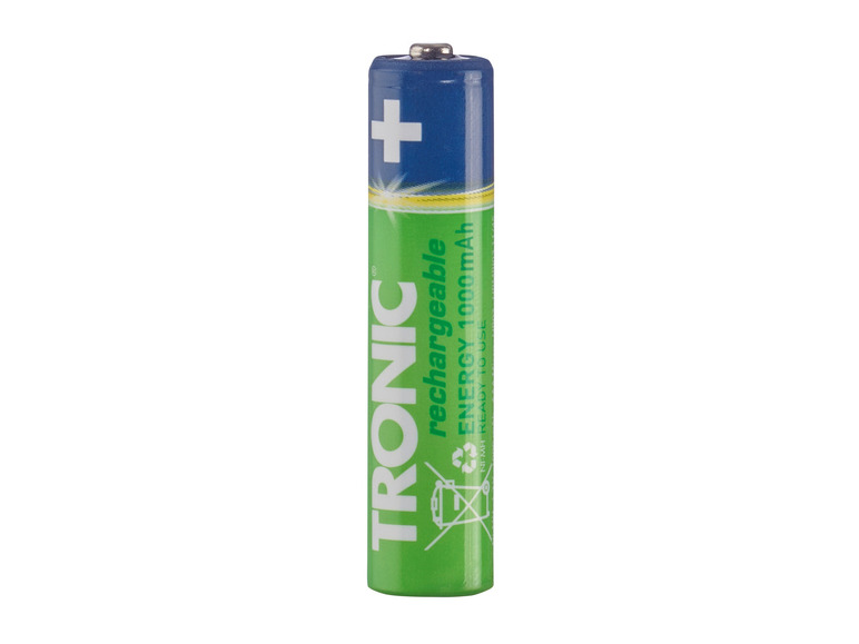 Une pile AA rechargeable TRONIC de 1000 mAh.