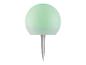 Lampe solaire sphérique verte pour jardin.