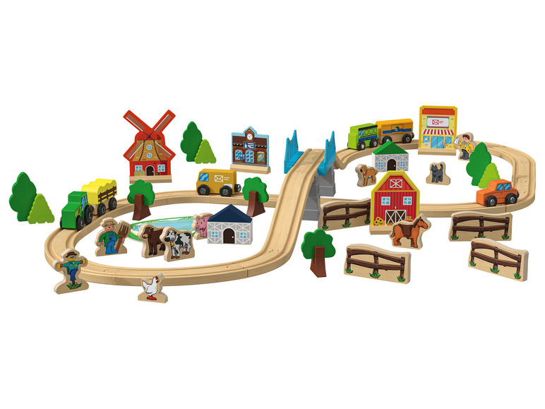 Aller en mode plein écran : Playtive Set de chemin de fer en bois - Image 2