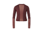 Pull rouge foncé pour femme avec dos transparent.