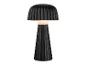 Lampe de table noire en forme de champignon.