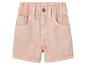 Short en jean rose avec taille élastique.