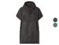 Poncho de bain à capuche gris foncé et vert marin