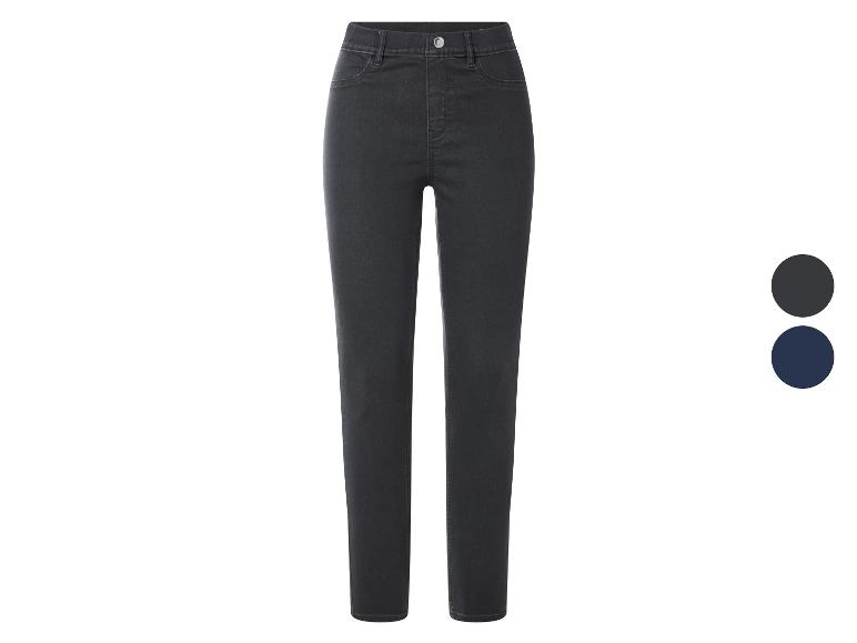 Jean femme gris foncé avec deux options de couleur : gris foncé et bleu marine.
