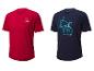 Maillots Crivit : un rouge Chain Cycling, un bleu marine avec vélo.