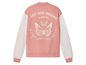 Un sweat-shirt rose avec des papillons blancs et le texte 'Let your dreams be your wings'.