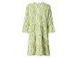 Robe midi femme imprimé zèbre vert et blanc, manches longues et jupe à volants.