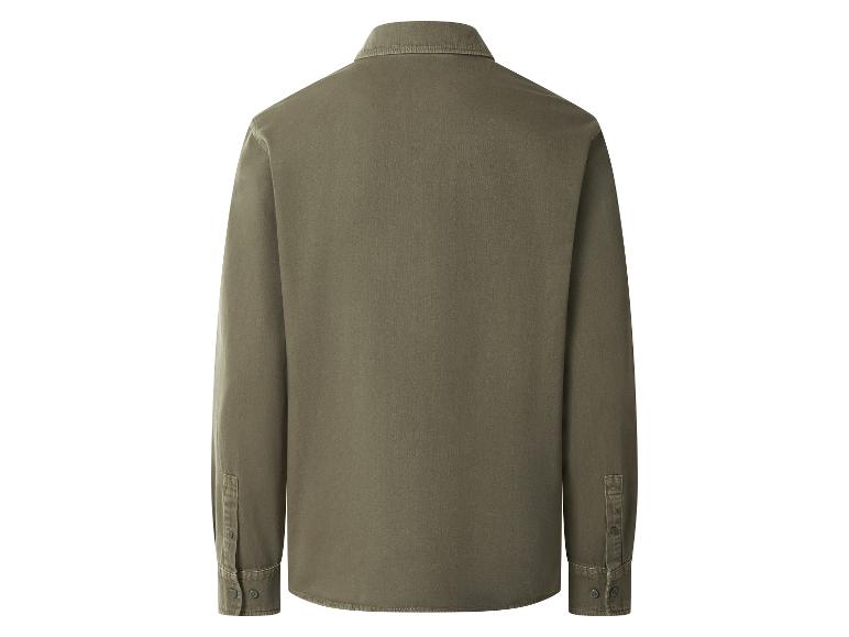 Chemise homme manches longues kaki, vue de dos