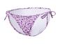 Bas de maillot de bain à nouer, motif floral violet.
