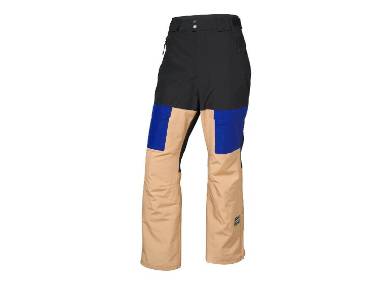 Pantalon de ski en blocs de couleurs noir, beige et bleu