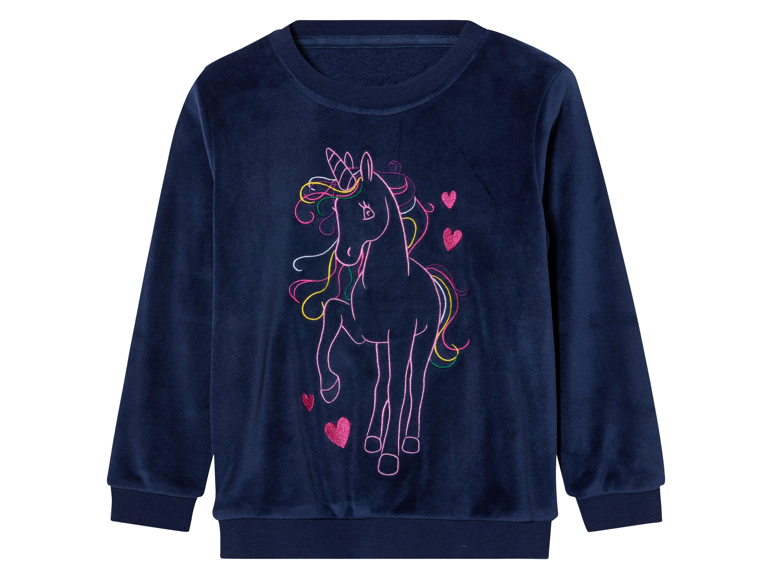 lupilu® Pull en peluche petite fille (2-4 ans, bleu foncé)