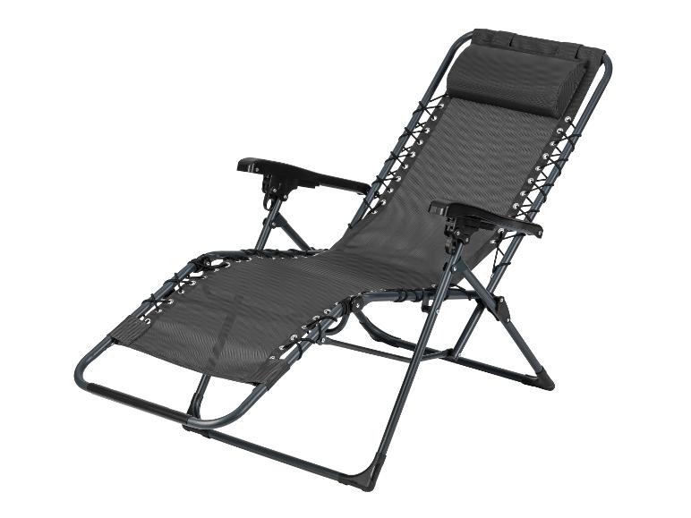 Fauteuil inclinable zéro gravité gris foncé avec appui-tête